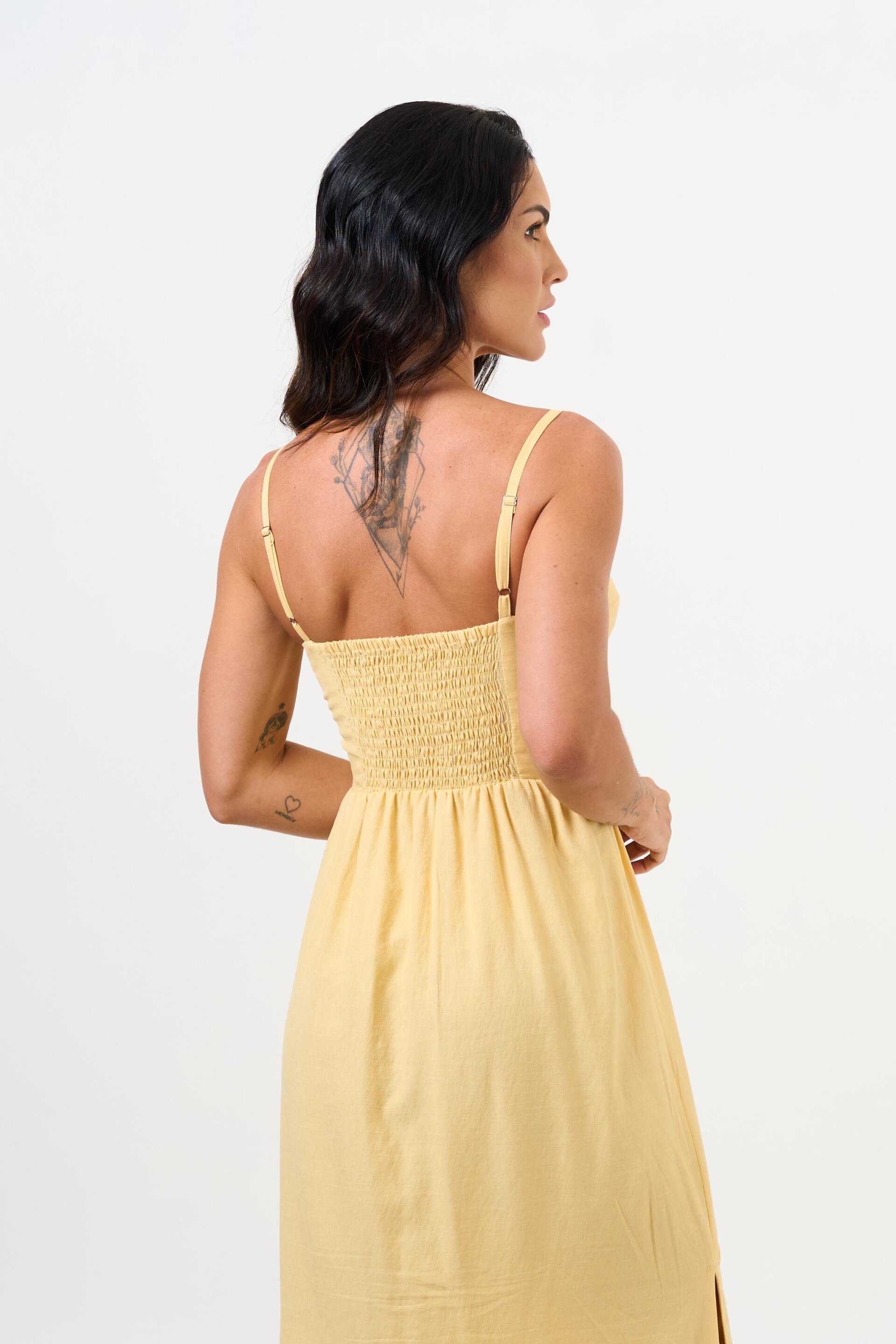 VESTIDO LONGO RÊ AMARELO MANTEIGA - Image 5