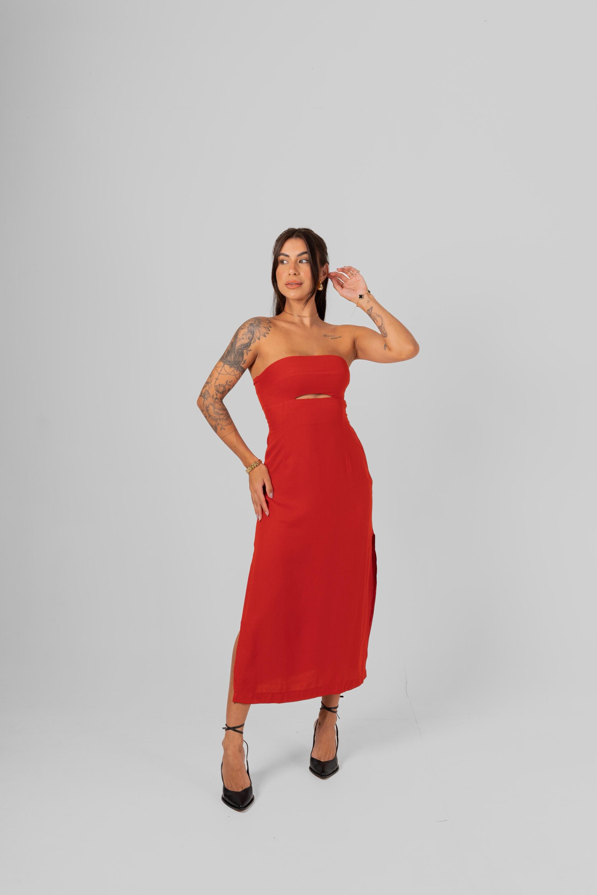 VESTIDO MIDI ELIZA VERMELHO