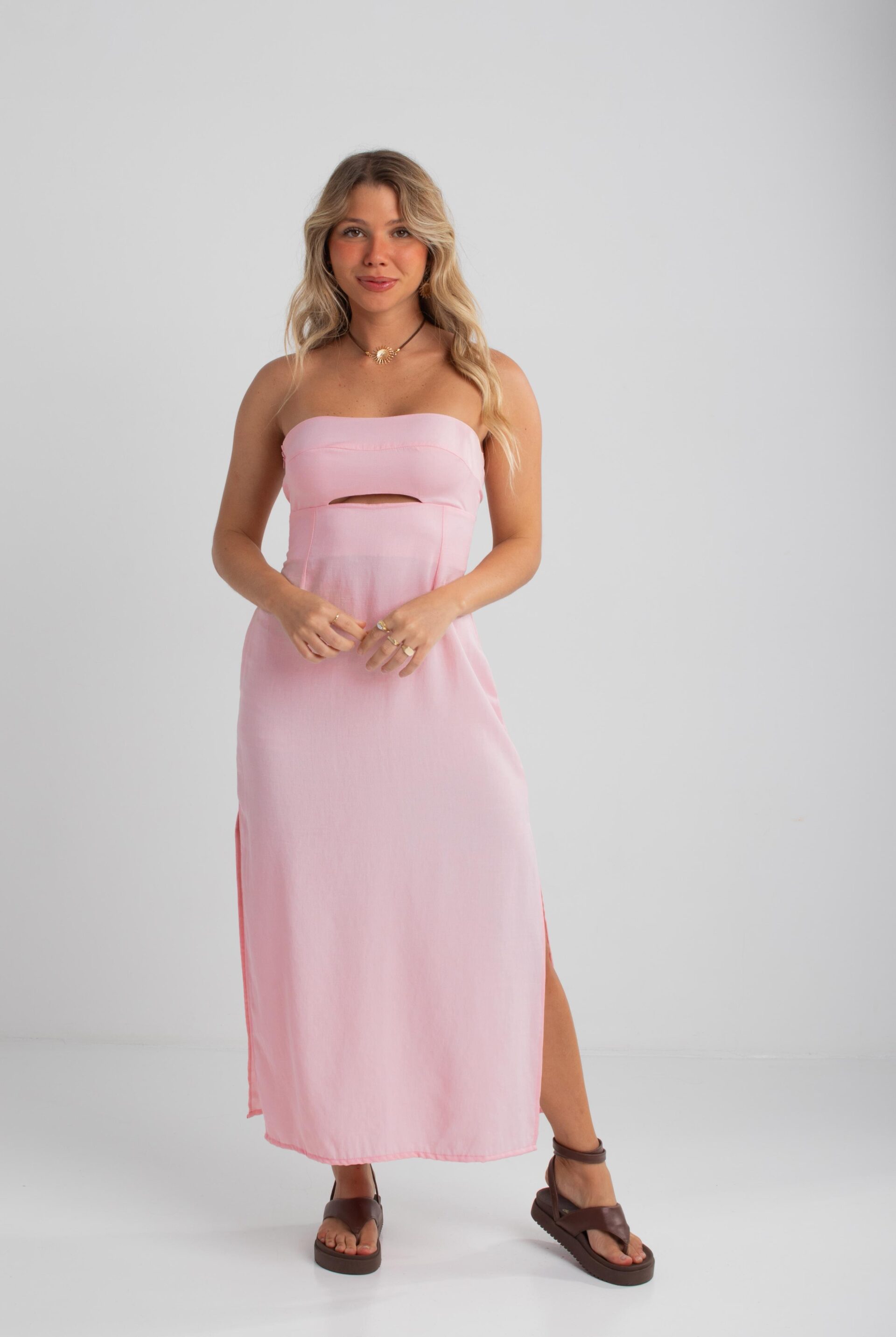 VESTIDO MIDI ELIZA ROSA BEBÊ