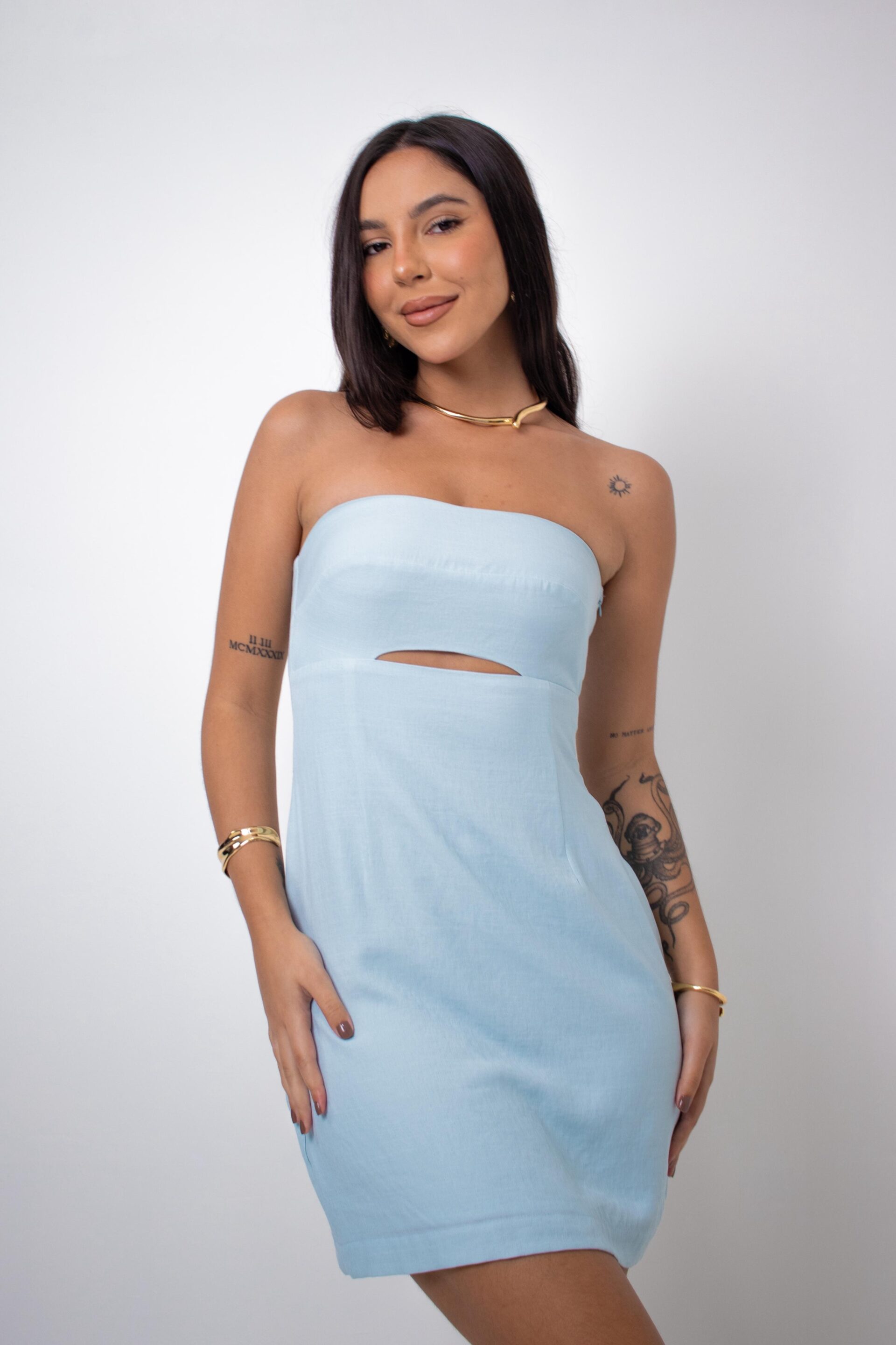 VESTIDO CURTO ELIZA AZUL BEBÊ
