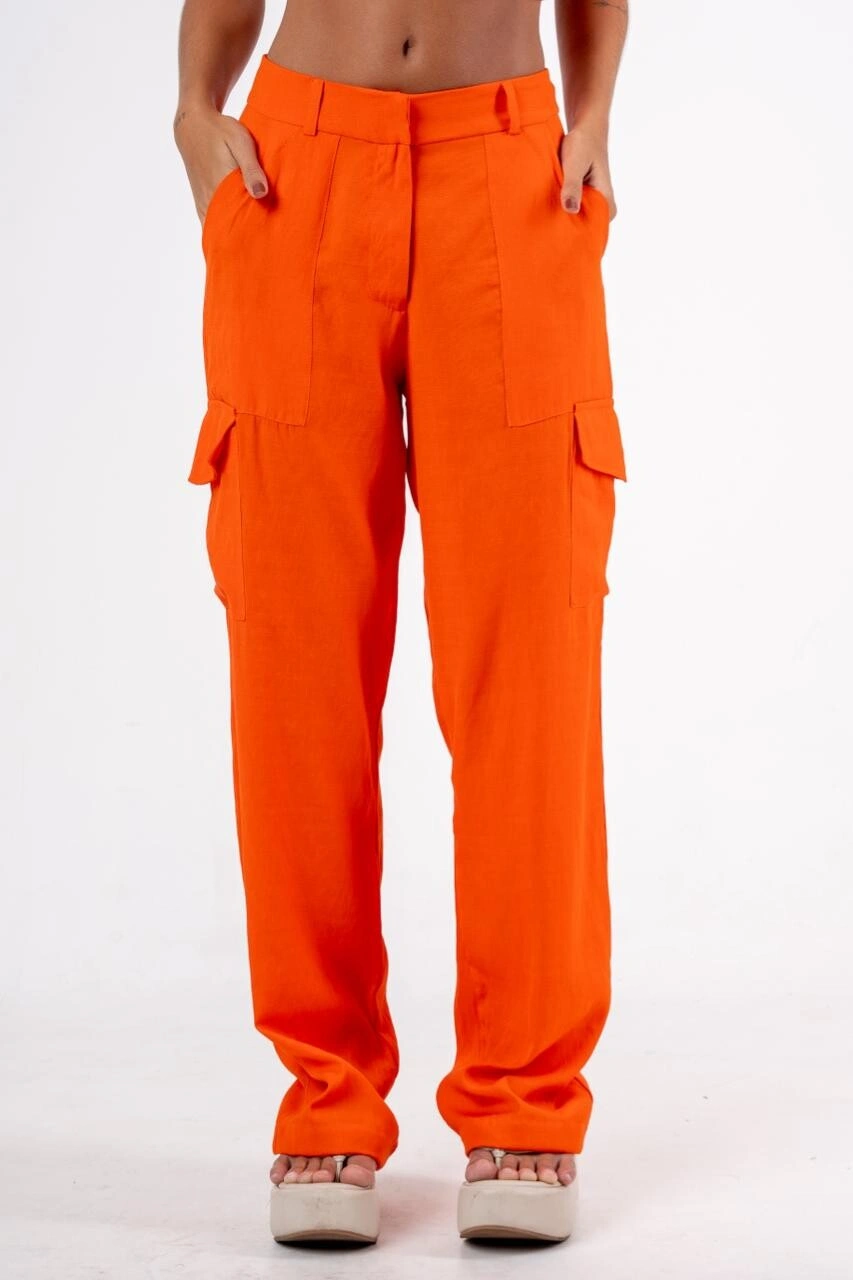 CALÇA CARGO LARANJA