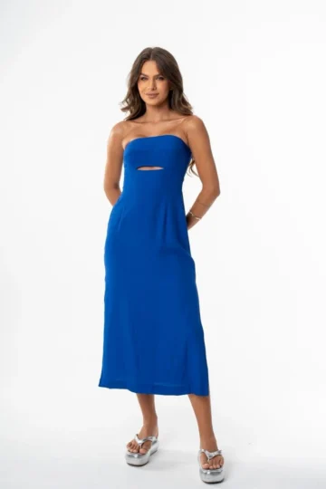 VESTIDO MIDI ELIZA AZUL BIC
