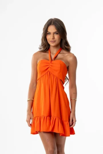 VESTIDO CURTO FIORELLA  LARANJA