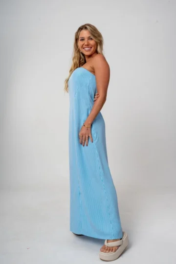 Alternative view of VESTIDO LONGO THAIS LISTRADO