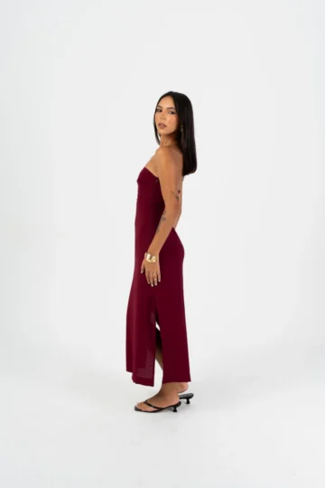 Alternative view of VESTIDO MIDI ELIZA VINHO