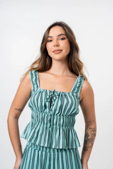 BLUSA LORENA LISTRA VERDE