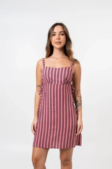 VESTIDO VITORIA LISTRA ROSA