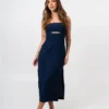 VESTIDO MIDI ELIZA AZUL MARINHO
