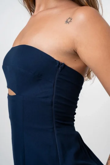 Alternative view of VESTIDO MIDI ELIZA AZUL MARINHO