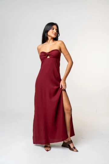 VESTIDO LONGO DUDA VINHO
