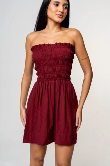 Alternative view of VESTIDO CURTO MARI VINHO