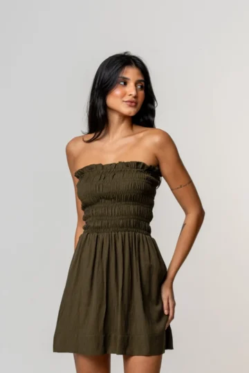 VESTIDO CURTO MARI VERDE OLIVA