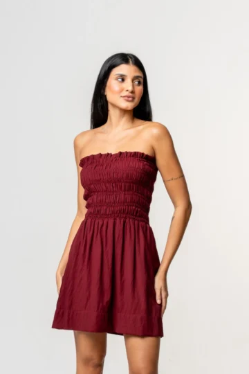 VESTIDO CURTO MARI VINHO