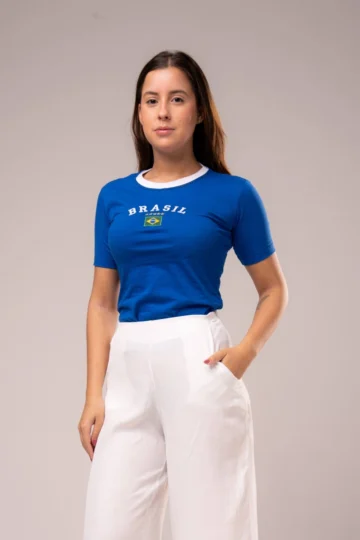 T-SHIRT BANDEIRA BRASIL AZUL ROYAL